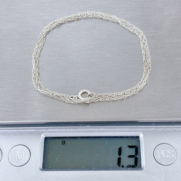 Rope Chain Link Chain Necklace | Vintage Sterling Silver 925 | 19" - Picture 3 of 3